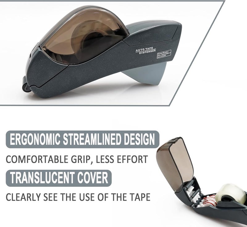MFBJXC Automatic Tape Dispenser for Wrapping Gifts, Handheld Packaging Tape Dispenser Gun with Cutter, Dispensers for Adhesive Tapes-Grey - Image 2